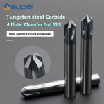 High Hardness Chamfer End Mill 4 Flute Customized Length 60° 90° 120°