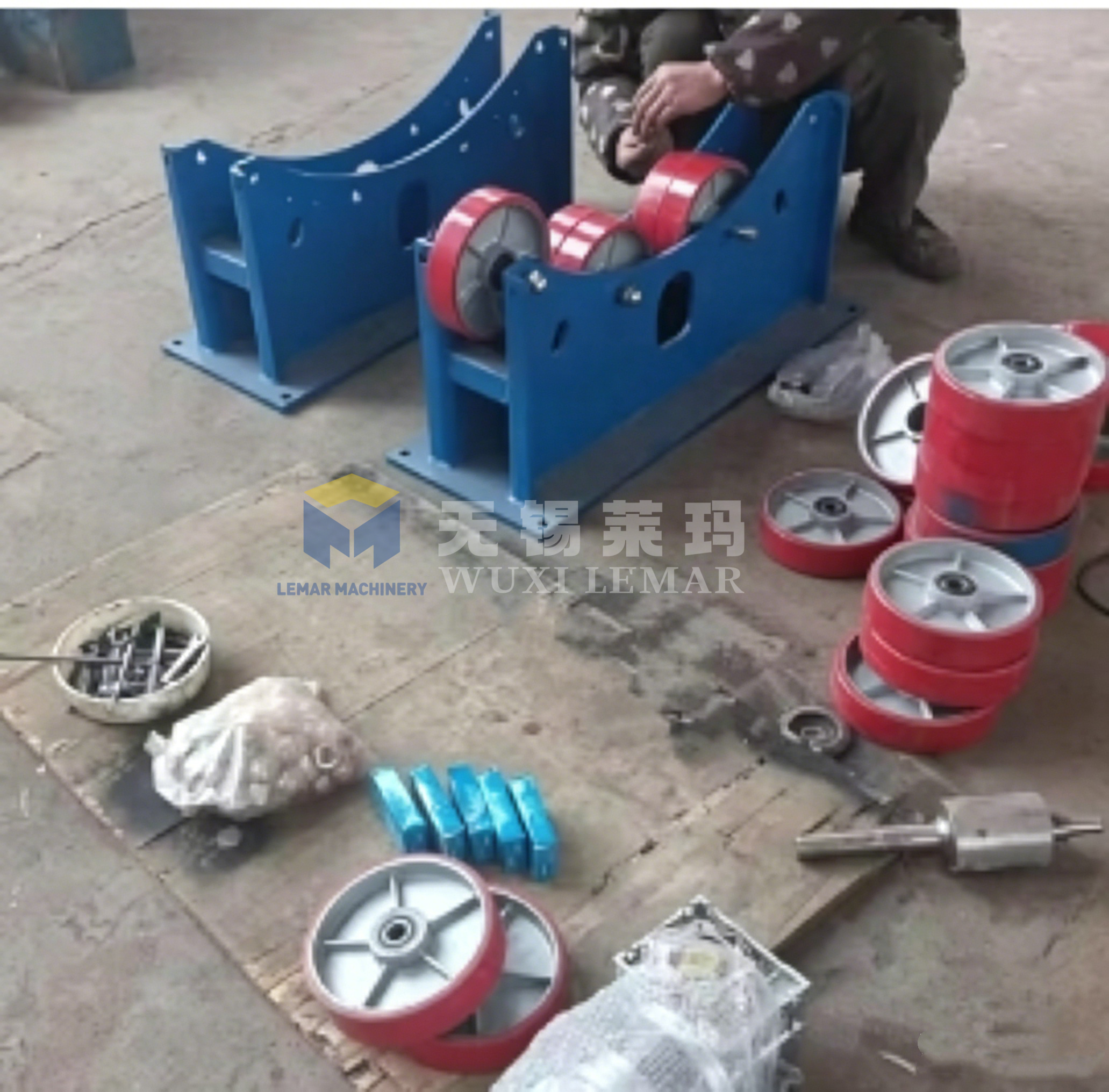 3 Ton Self-Aligning Welding Rotator PU Rollers for Cylinder Pipe Welding