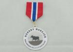 Offset Printing Brass Custom Awards Medals , Sports Medals And Ribbons