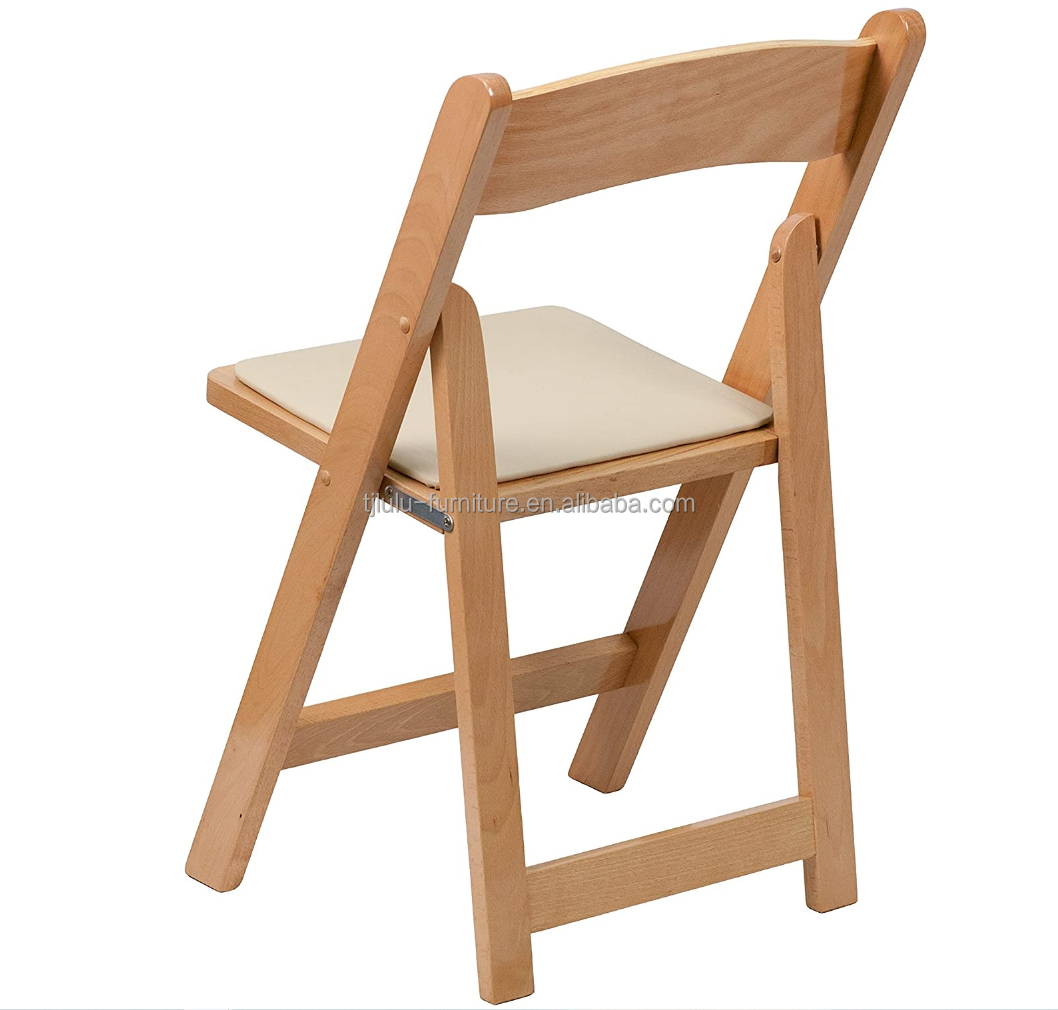 Nordic Modern Natural Upholstered Solid Wood Folding Chair for Restaurant Hotel Dining Room Furniture Restaurant
