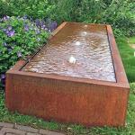 Contemporary Corten Steel Water Feature Garden Decoration Weather Resistant
