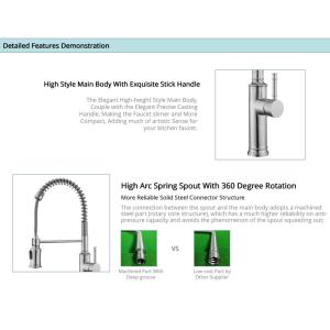 China Solid Stainless Steel Spring Coil Kitchen Faucet OEM Water Saving Aerated Stream Flow wholesale