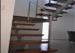 Flexibility Modern Steel Staircase With Wood Treads , Customized Design