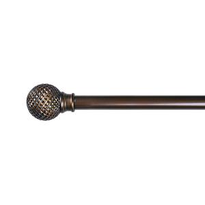 China 25MM Resin And Coffee Color Curtain Rod Set With Metal Iron Curtain Poles wholesale