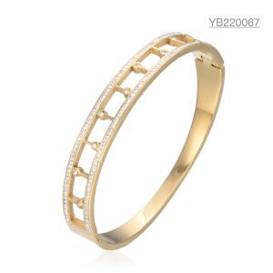 China 14k Gold Stainless Steel Rhinestone Crown Bracelet OEM ODM wholesale
