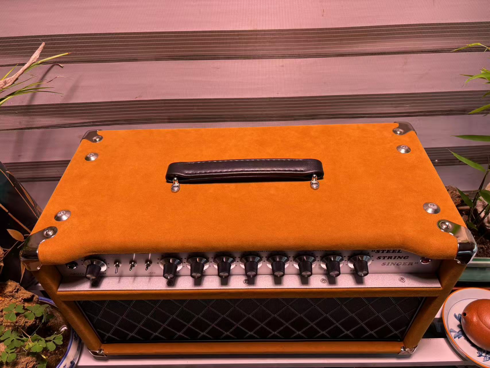 Custom Dumble CLONE Steel String Singer Head 20W 50W 100W with Suede Brown Color, Grand Amplifier SSS Model