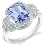 Natural 2 ct Cushion Cut Tanzanite Cocktail Ring in Sterling Silver Engagement