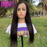 180 Density Real Raw brazilian Yaki Straight Human Hair Wig Lace Frontal Wigs
