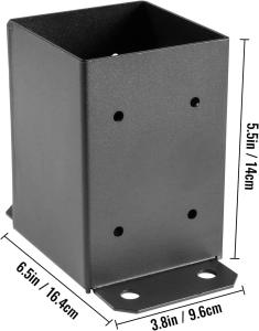 China Wood Fence Post Anchor Base Deck Porch Railing Support Trim Coated Steel Post Bracket wholesale