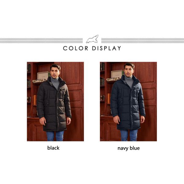 100cm Length Thickened Down Jacket Business Mens Black Puffer Coat
