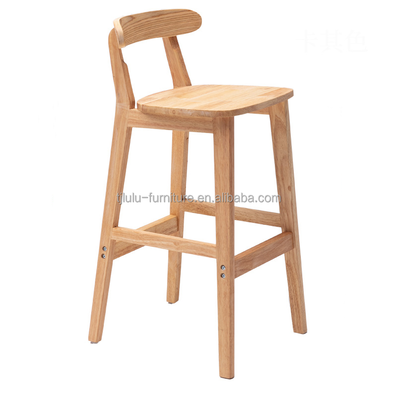 Vintage Style High Chair Bar Stool with Solid Wood Material LL-C34
