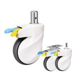 Soft Grey TPR Threaded Stem Swivel Medical Casters 4 Inch 220LBS Silent Cart