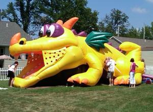 China Big Dragon Inflatable Bouncer Castle Obstacle Course For Kids wholesale