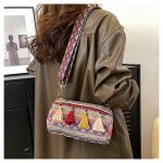 FASHION CHINESE NATIONAL STYLE WIDE SHOULDER STRAP PILLOW BAG CROSSBODY BAG