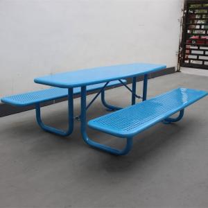 China Small Waterproof Rustproof Outdoor Picnic Tables Perforated Steel Material For Kids wholesale