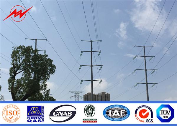 Q235 Q345 Q420 132kv Utility Power Poles Polygonal Tower Galvanized Steel
