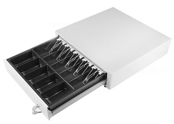 Quality POS Cash Drawer 420F / Lockable Cash Box With Metal Clips Adjustable Dividers for sale
