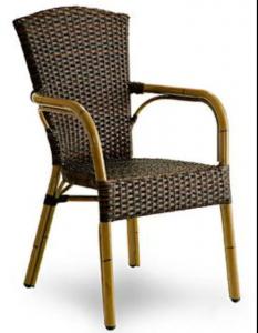 China Aluminum Bamboo look Garden Rattan wicker Chair outdoor cafe chair plastic coffee shop chair---YS5606 wholesale