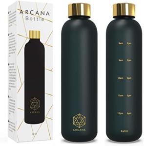 China ARCANA Arc Water Bottle With Time Marker - Motivational Water Bottles With Times To Drink - BPA Free Frosted Plastic wholesale