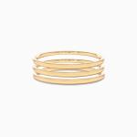 18K Gold Plated 2mm Stacking Thin Stainless Steel Ring Sets