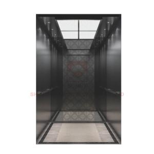 China Business Building Elevator Cabin Decoration Car Design Ceiling Titanium Black Mirror , LED Lighting wholesale