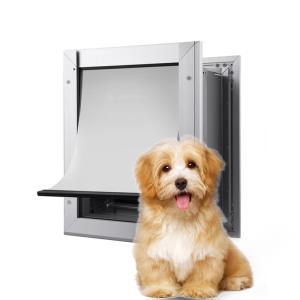 China Magnetic Metal PET Door , Lockable Double Flap Dog Door Customized Logo wholesale