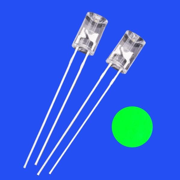 5mm 1.5Hz 1/12 Duty Cycle 12V Green Color 520nm 6000mcd 90deg Resistor