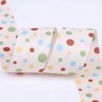 Round Dot Printed Polyester Ribbon 25mm-38mm Cotton Christmas Ribbon