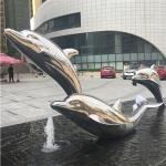 Fuxin Animal Life Size Dolphin Stainless Steel Animal Sculpture Contemporary
