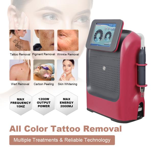 Anti Acne Pico Laser Machine 10HZ Eyebrow Removal Skin Pigmentation Beauty