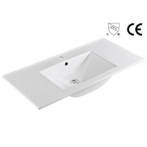 China Large American Standard Rectangular Drop In Vanity Sinks Bathroom 900mm wholesale