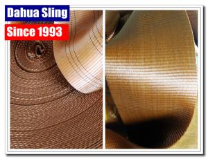 China 6 Ton Brown Heavy Duty Webbing Roll For Webbing Tie Down Straps 6 Stripes wholesale