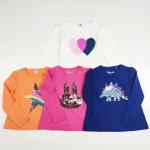 Fashion Style Children Girl Tshirt with Sequins Embroidery Application and Soft