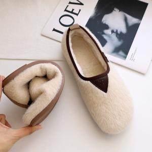 China Pregnant Women Cotton Soft Soled Shoes Flat Bottomed Plus Velvet Warm Peasy wholesale