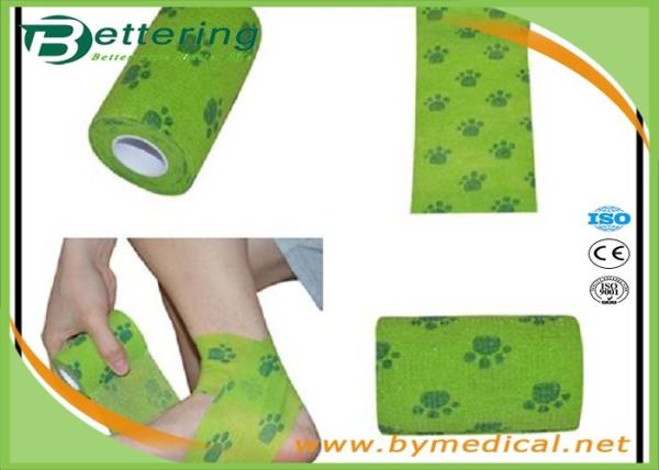 Dog paw printing Veterinary Non Woven Self Adhesive Flexible Wrapping Bandage