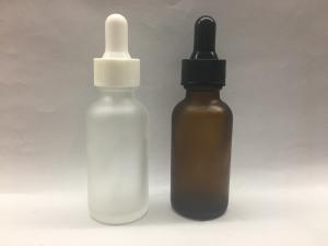 China Neck Size 20mm Frosted Amber Dropper Bottles Black White Dropper wholesale