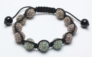 China Shamballa Bracelet, Cyan &amp; Citrine Crystal Pave Beads wholesale