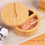 Bamboo Salt Keeper Duet Salt and Pepper Bowl, Salt Cellar and Storage Box with