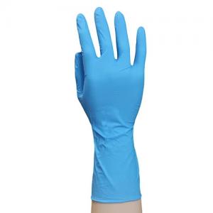 China 12 Inches Disposable Nitrile Glove Medical WaterProof Blue Nitrile Exam Gloves wholesale