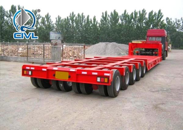 Colored Low Bed Semi Trailer , Low Floors Semitrailer Transport Heavy Vehicles