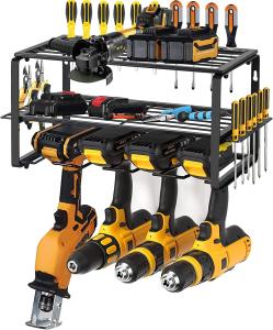 China Removable Design Heavy Duty Metal Power Tool Shelf for Wall Mounted Type Drill Holder wholesale