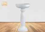 Decorative Glossy White Fiberglass Flower Pots Creative Shape 100cm Height