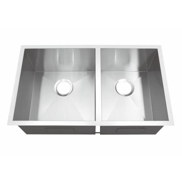 5 Years Warranty Undermount Stainless Steel Kitchen Sink With Double Bowl / Drop