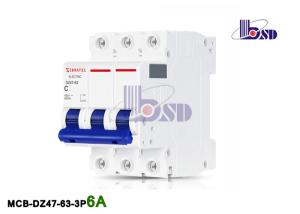 China 6 Amp 3p Circuit Breaker / Shockproof Plastic Electrical Circuit Breaker wholesale