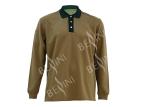 Men'S 100% Polyester Custom Work Shirts Khaki Color American Size / Design