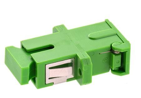 Stable SC Fiber Optic Adapter Outer Shutter Green Color Corrosion Resistant