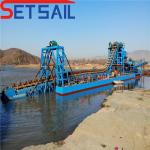 128-176PCS Chain Bucket Lake Sand Gold Dredger with Diamond Agitation Chute at