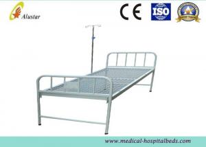 China Powder Coated Steel Flat Ward Bed Wire Mesh Punching Surface Medical Hospital Bed (ALS-FB004) wholesale