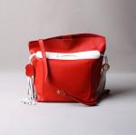 2016 summer new Korean fashion spell color tassel leather handbag drawstring