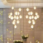 Modern LED Ceiling Long Chandelier Lighting Bubble Crystal Pendant Lamp(WH-NC-80